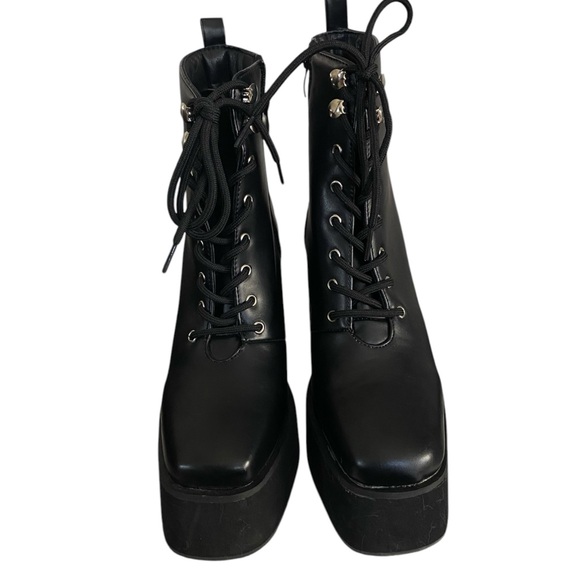 KOI from DollsKill | NWOB witch square toe platform gothic grunge lace up boots - Picture 3 of 6